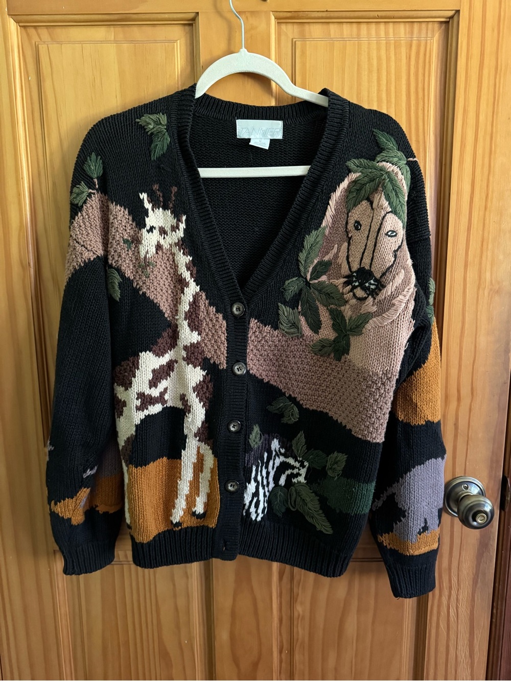 Vintage Tanner Black Knit Cardigan – Size M
